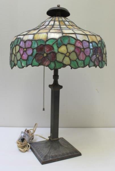 MILLER, Signed Tiffany Style Table Lamp As Is (1 of 7)