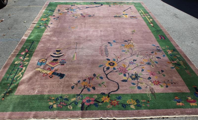Large Art Deco Nicholls Style Chinese Carpet. (1 of 8)
