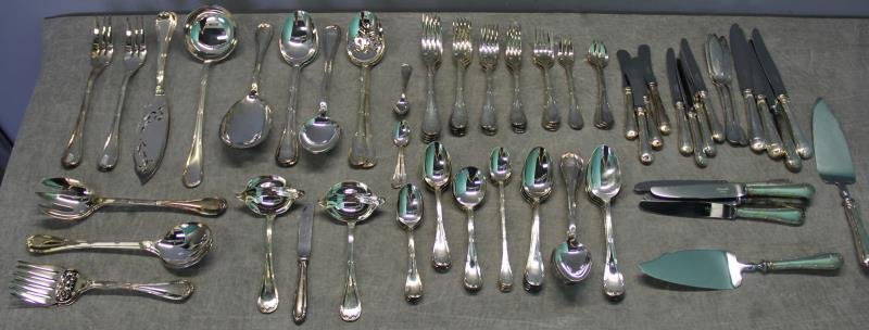 SILVERPLATE. Christofle Pastorale Flatware Set. (1 of 5)