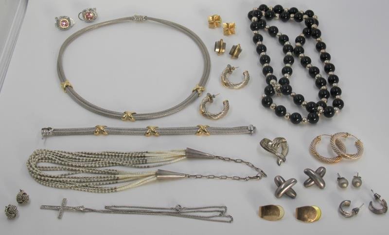 JEWELRY. Modernist Silver Jewelry Grouping. (1 of 7)