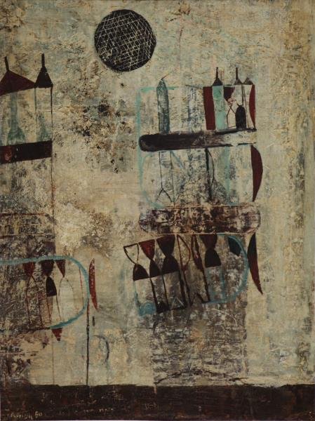 FOPPIANI, Gustavo. Oil on Wood. "Bene Fili (1 of 5)