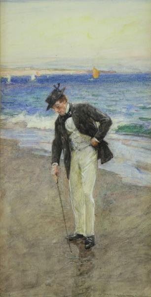 HATHERELL, William. Watercolor "Geraldine Green" (1 of 10)