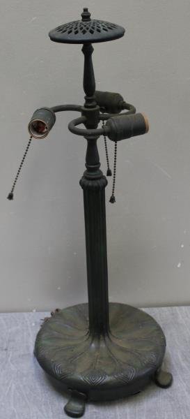 Signed Patinated Bronze Footed Lamp Base. (1 of 6)
