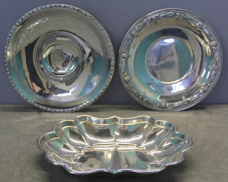 STERLING. Grouping of 3 Sterling Trays. (1 of 10)