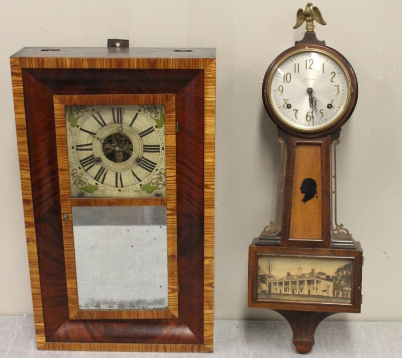 Lot Of 2 Antique Clocks To Inc , (1 of 3)