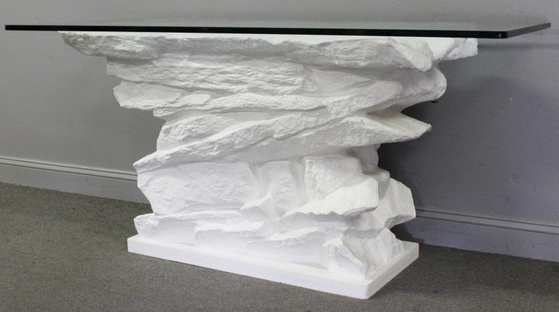 Sirmos Grande Quarry Console with Glass Top. (1 of 6)