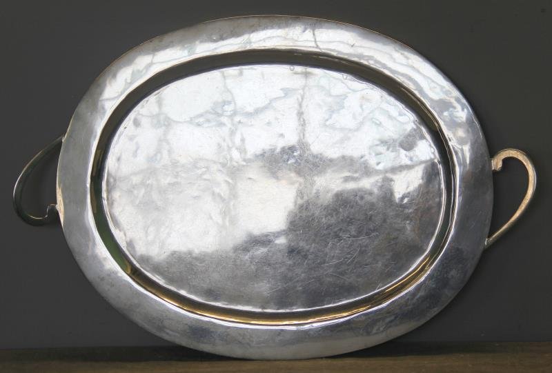 STERLING. Large Mexican Silver Serving Tray. (1 of 5)