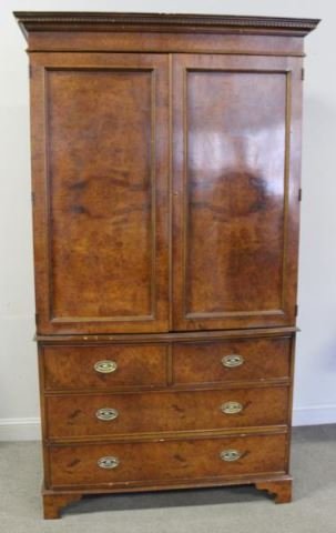Georgian style Burl walnut  Linen Press (1 of 3)