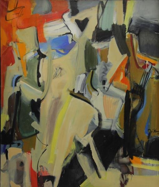 WARNER, Jo. Abstract Oil on Canvas "Figure III" (1 of 7)