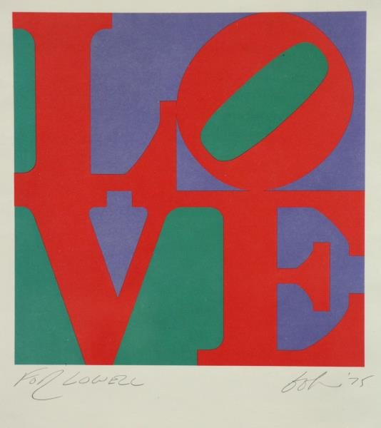 INDIANA, Robert. Lithograph. Dedicated to Lowell (1 of 4)