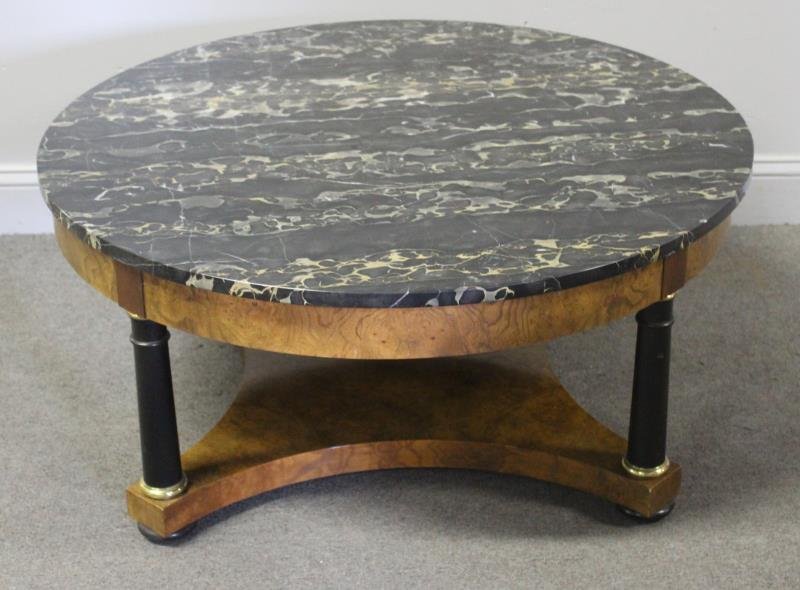 BAKER. Empire Style Marbletop Coffee Table. (1 of 3)