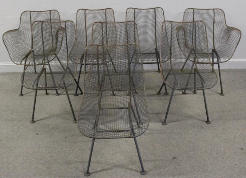 Midcentury Set of 8 Woodard Sculptura Chairs. (1 of 3)