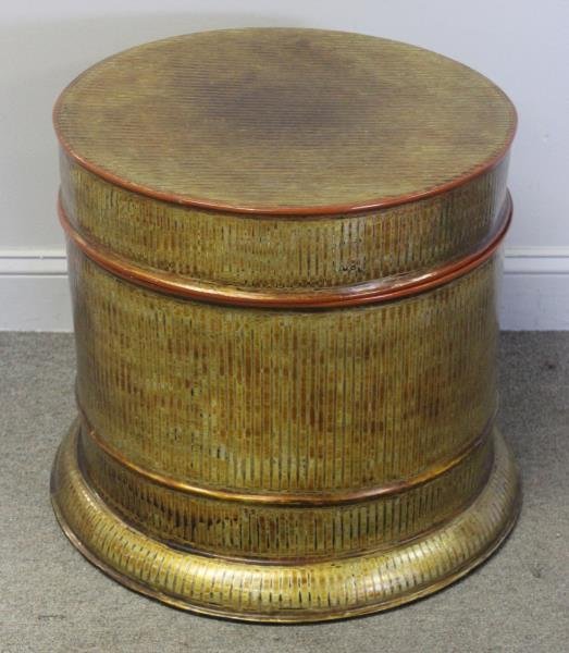 Lacquered Drum Table with Removable Top. (1 of 3)
