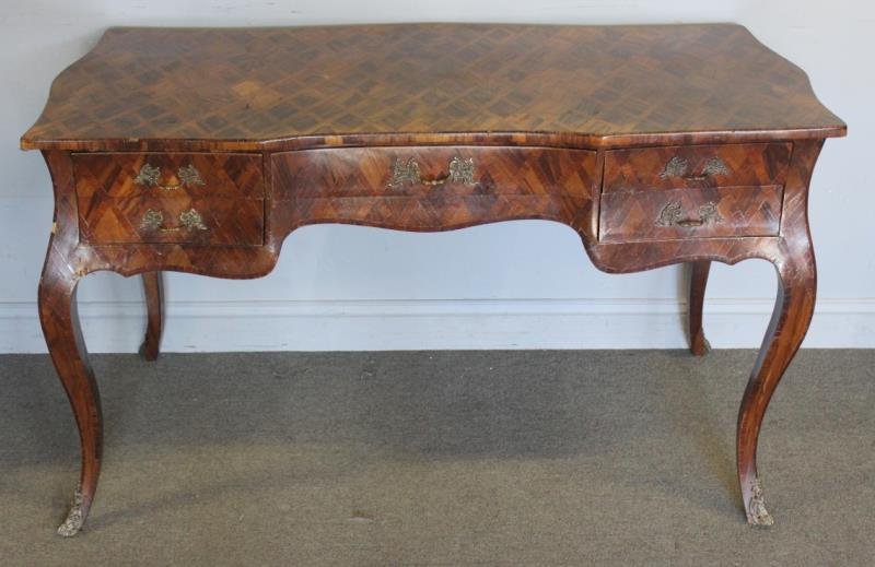 Antique Louis XV Style Parquetry Inlaid Desk. (1 of 4)
