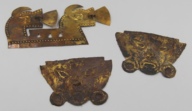 GOLD. Pre-Colombian (?) Peruvian Double Serpent. (1 of 9)