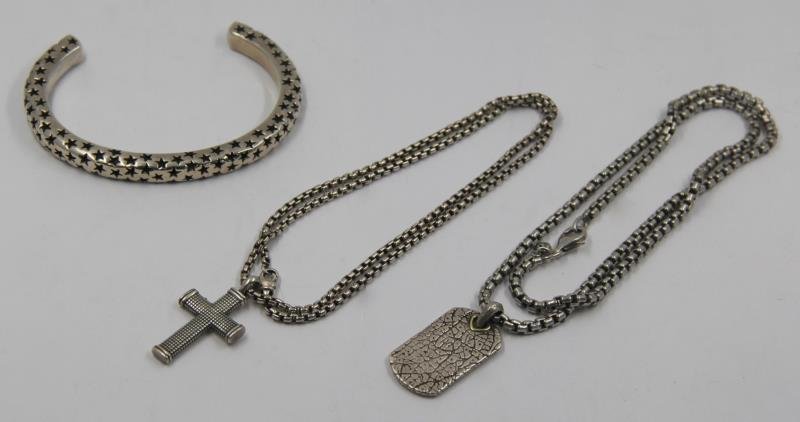 JEWELRY. Collection of Men's Signed Silver Jewelry. (1 of 10)