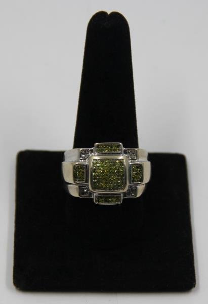 JEWELRY. Men's 14kt Gold, Green Diamond, and (1 of 5)