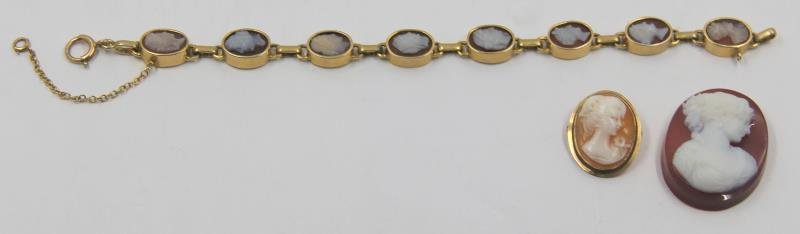 JEWELRY. Cameo Jewelry Grouping. (1 of 9)