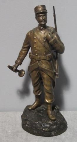 Dumont, L. Signed Bronze of a French Soldier. (1 of 6)
