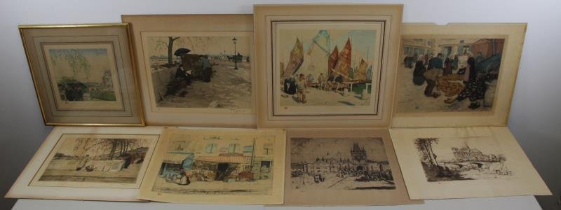 SIMON, Tavik F. 8 Pencil Signed Etchings. (1 of 10)