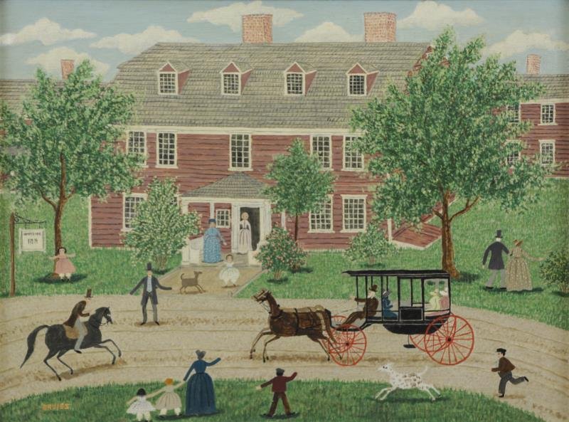 DAVIES, Albert W. Oil on Board. "Wayside Inn". (1 of 6)