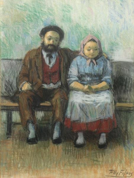 FILMUS, Tully. Pastel. Seated Couple. (1 of 4)