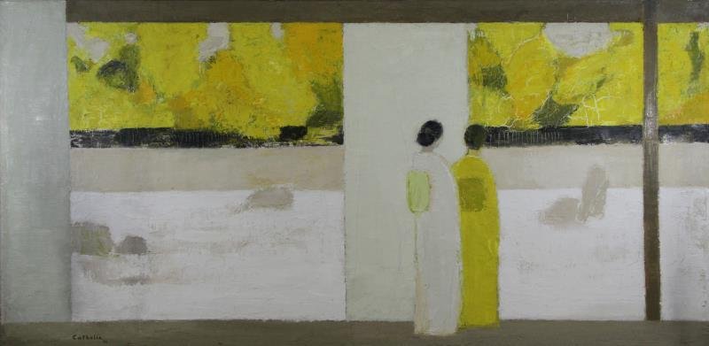 CATHELIN, Bernard. Oil on Canvas "Jardin Zen de (1 of 9)