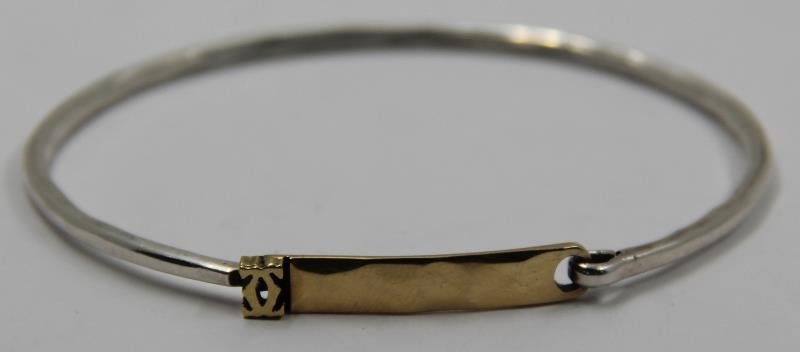 JEWELRY. Cartier 18kt Gold and Sterling Bracelet. (1 of 4)
