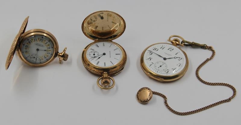 JEWELRY. Gold Pocket Watch Grouping. (1 of 10)