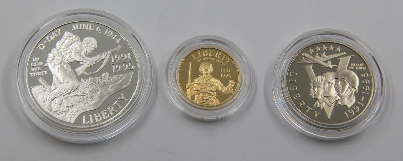 World War II 50th Anniversary 3 Coin Set (3) (1 of 10)