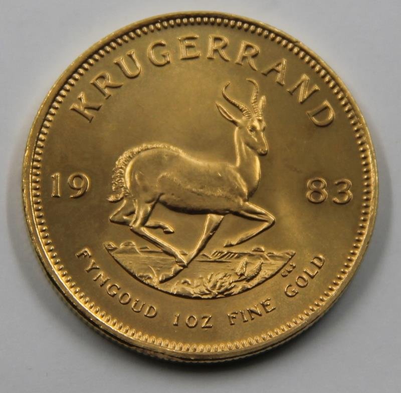 GOLD. 1983 South African Krugerrand Gold Coin. (1 of 2)
