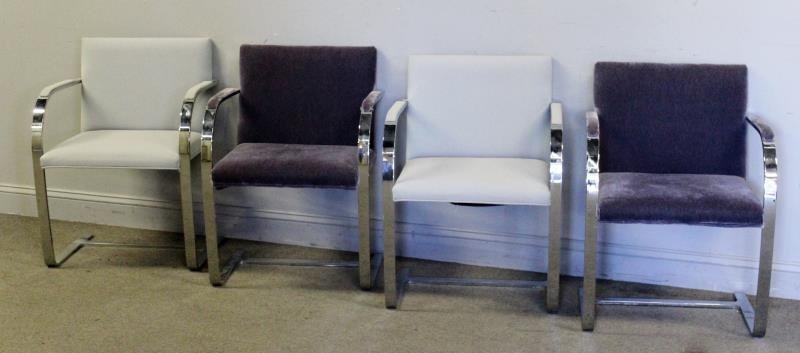 Set of 4 Brno Chrome Arm Chairs. (1 of 6)