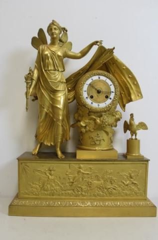 Impressive & Finest Quality Dore Bronze Figural Clock (1 of 9)
