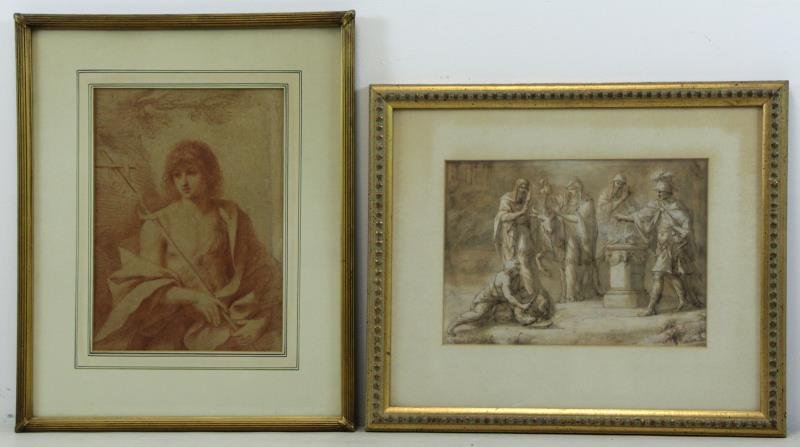 Two 18th/19th C. Religious Drawings. (1 of 7)