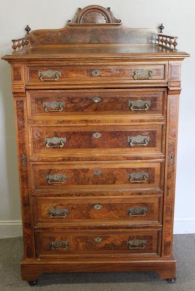 Victorian Walnut Sidelock Chest with Fitted (1 of 10)