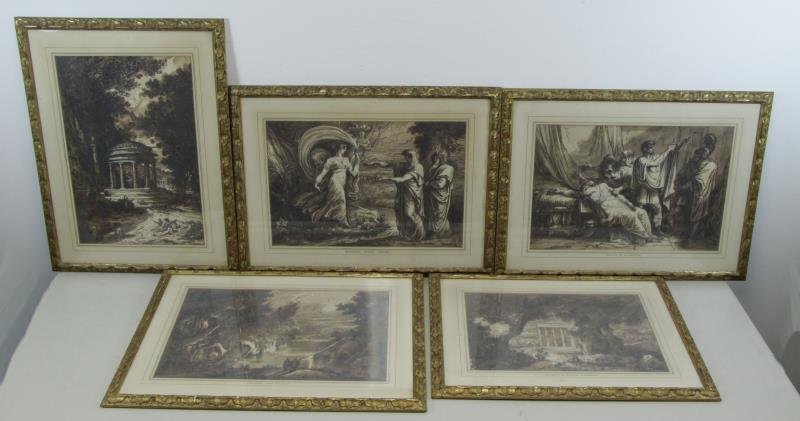 Lot of 5 18th/19th C. Ink Drawings. (1 of 6)
