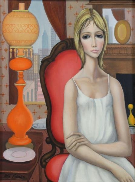 KEANE, Margaret. Oil on Canvas. "Yesterday". (1 of 4)