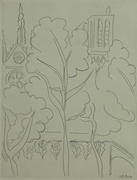 MATISSE, Henri. Etching "La Cite, Notre Dame" (1 of 5)