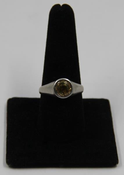 JEWELRY. Platinum & Solitaire Yellow Sapphire Ring (1 of 7)