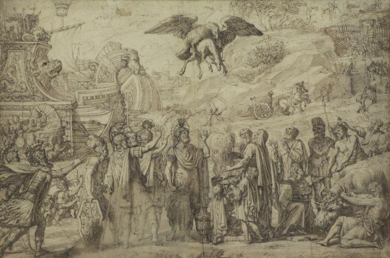 CORNEILLE. 18/19th C. Ink on Paper. Allegorical (1 of 9)