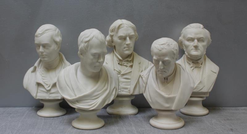 Group of 5 Antique Parian Busts. (1 of 6)