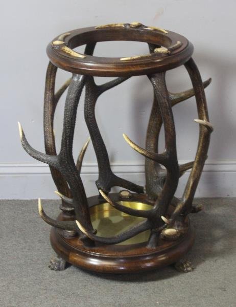 Antler Mounted Umbrella Stand With Brass Insert (1 of 4)