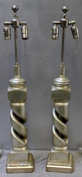 Modern Pair of James Mont Style Helix Lamps. (1 of 3)