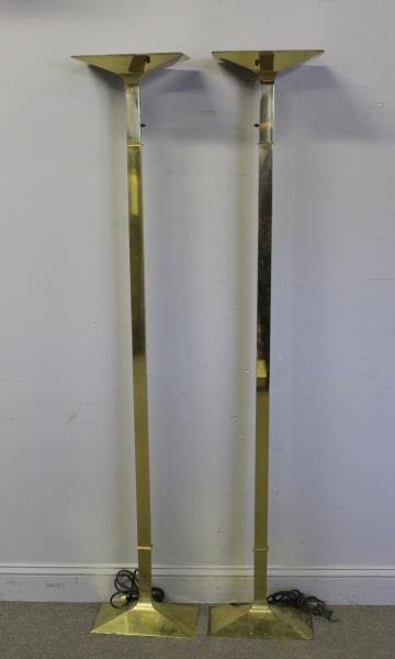 Pair of Hollywood Regency Style Brass Lamps. (1 of 6)