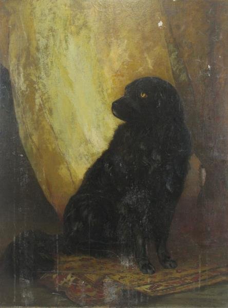 SHURTLEFF, Roswell. Oil on Canvas. Black Dog. (1 of 9)