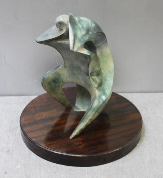 AZUZ, Haim. Patinated Bronze Seated Abstract (1 of 5)