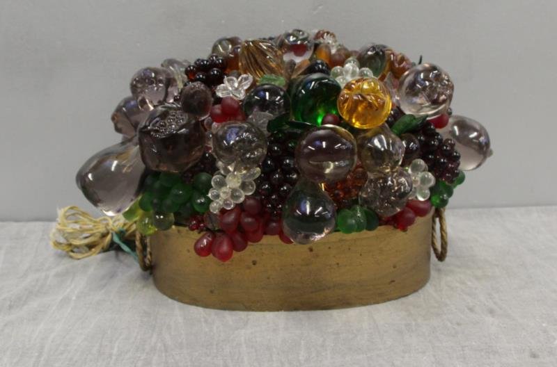 Art Deco Glass Fruit Basket Lamp. (1 of 5)