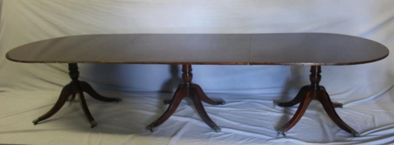 Regency Style Mahogany Triple Pedestal Mahogany (1 of 5)