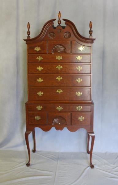 Eldred Wheeler Mahogany Bonnet Top High Boy. (1 of 6)