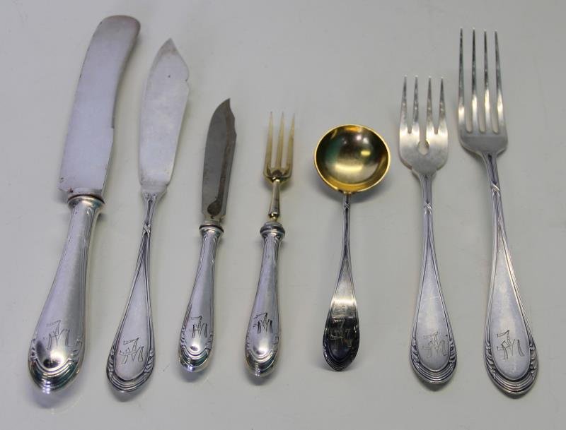 SILVER. German .800 Silver Flatware Service. (1 of 4)